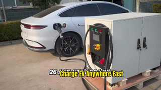 Cargador móvil EV de 60 kW, unidad de almacenamiento de energía portátil de 65 kWh con clasificación IP54
