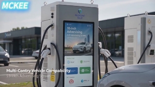 Cargador rápido DC EV con pantalla publicitaria táctil de 10 pulgadas