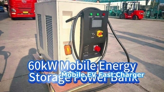 Cargador móvil de almacenamiento de energía EV de 60kW 65kWh, estación de carga rápida portátil
