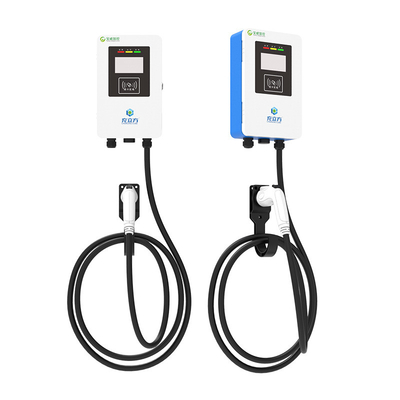 7KW/32A Cargador de vehículos eléctricos de pared / columna azul y blanco