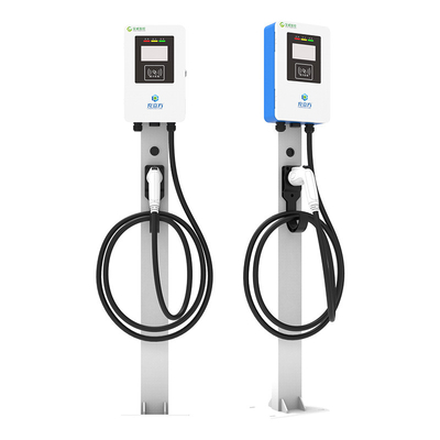 7KW 11KW 21KW Columna azul y blanca / pila de carga AC de vehículo eléctrico de un solo arma de pie en el piso