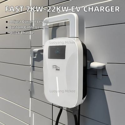 Cargador de EV CA de 7KW/11KW/22KW con protección IP65 y pantalla a color de 4.3 pulgadas Estación de carga de pared