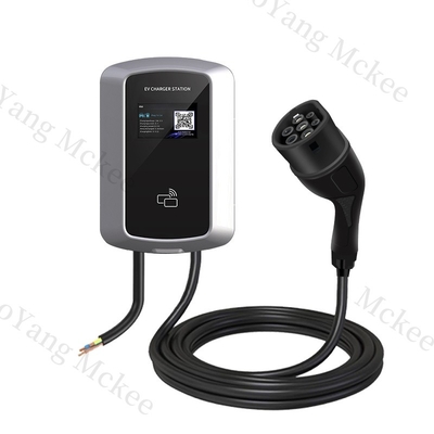 Un buen precio. Cargador comercial de CA 7KW Tipo 2 EV Car 14KW Inteligente controlado por voz IP55 Cargador de EV seguro CA con balance de carga en línea