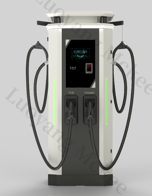 Tailored for new energy vehicles, the 80kW DC fast charger offers efficient rapid charging. With dual swing-arm plugs and a 7-inch high-brightness color display, it ensures easy and user-friendly oper