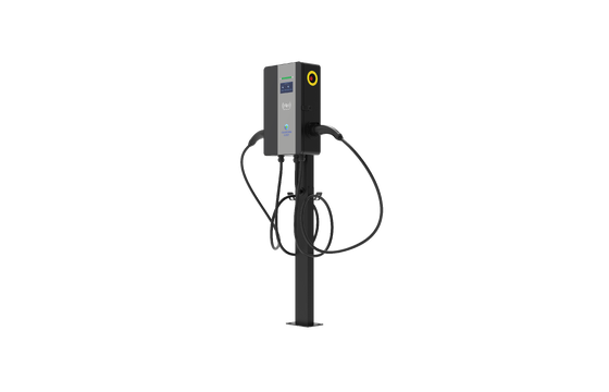 Un buen precio. Cargador de CA para pedestal de doble pistola con estándar de la UE para exteriores resistente a la intemperie, pantalla táctil de 4,3 pulgadas, estación de carga comercial operable con múltiples métodos de pago En línea
