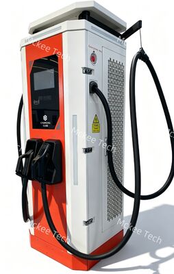 Estación de carga rápida de CC para flotas comerciales y camiones industriales de servicio pesado serie White Dew de 80 kW, refrigeración por aire, IP54, OCPP1.6J, cargador de VE con pantalla táctil de 10 pulgadas