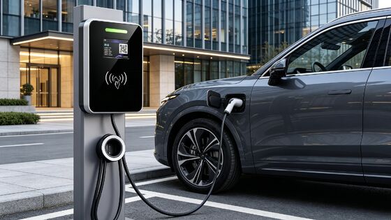 Un buen precio. IP54 UL94 V0 Columna de vidrio cuadrada montada en la pared Tipo de estructura Cargador de EV Tipo1 11kw 16A 380V Estación de carga AC de pantalla LCD de 5,64 pulgadas En línea