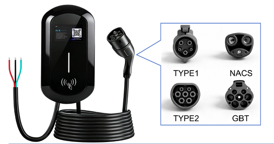 Un buen precio. Cargador portátil de VE CA tipo 2 de 7 kW, 8 A, 32 A, ajustable, IP67, 220 V, OCPP 1.6, cable de 5 m, 3,6 kg, EVSE En línea