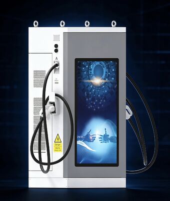 Un buen precio. CLF DC 60 Estación de carga rápida comercial 60kW cargador de EV DC refrigeración por aire IP54 OCPP1.6J 55 pulgadas pantalla LCD de publicidad diseño de conector múltiple En línea