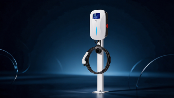 Un buen precio. Estación de carga para vehículos eléctricos CLF AC 44, serie nieve ligera, resistente a la intemperie, tipo de aterrizaje, 44kW, doble conector, 220V, IP54, OCPP1.6J, cargador fiable de CA 2*32A para vehículos eléctricos En línea
