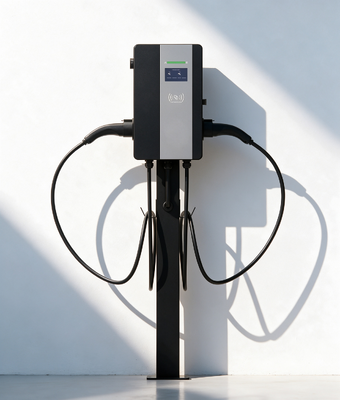 Un buen precio. Mckee 22kW 44kW Columna de pie AC EV cargador de hoja de metal carcasa de doble arma IP54 En línea