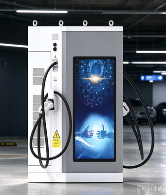 Un buen precio. Cargador de VE CC de 60 kW con pantalla publicitaria LCD de 55 pulgadas, doble pantalla CCS1 CCS2 CHAdeMO GB/T para depósito de flotas En línea