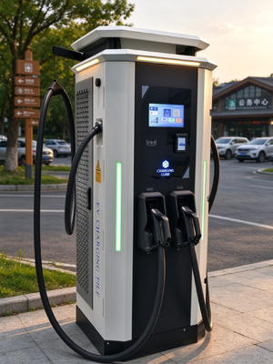 Cargador CC EV de 120kW CCS1 CCS2 CHAdeMO GB/T 200-1000V OCPP 1.6J Estación de carga rápida con pantalla de 10 pulgadas
